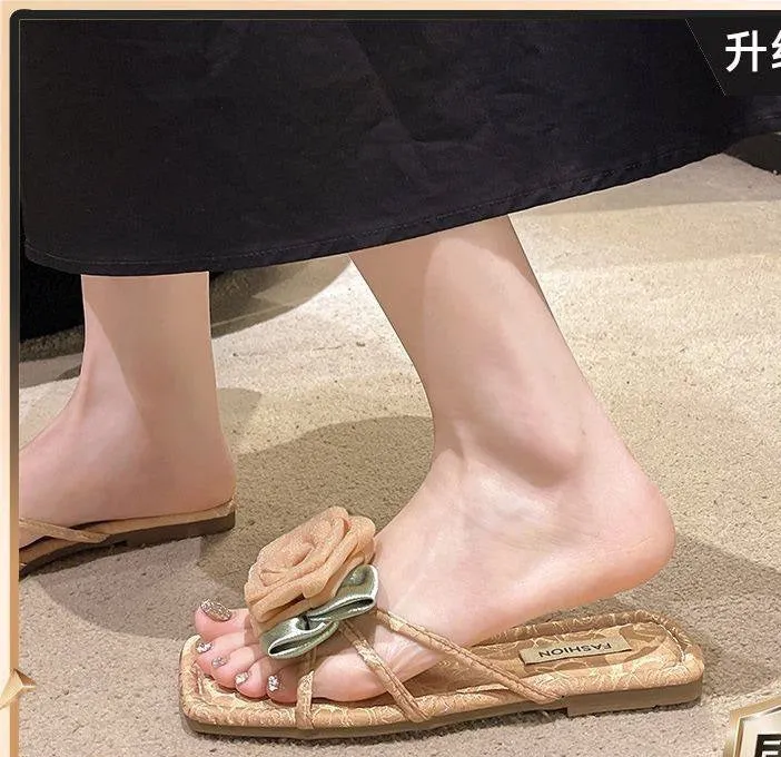 Elegant Lace Rose Sandals