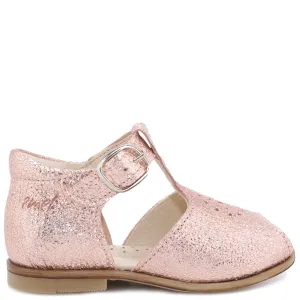 Emel Rose Gold Peep Toe Buckle Sandal