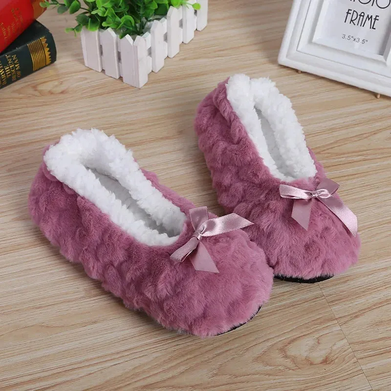 Fluffy Female House Slipper Womens Winter Home Room Plush Warm Thick Faux Fur hairy Non Slip Grip Funny Indoor Floor Shoes Flat