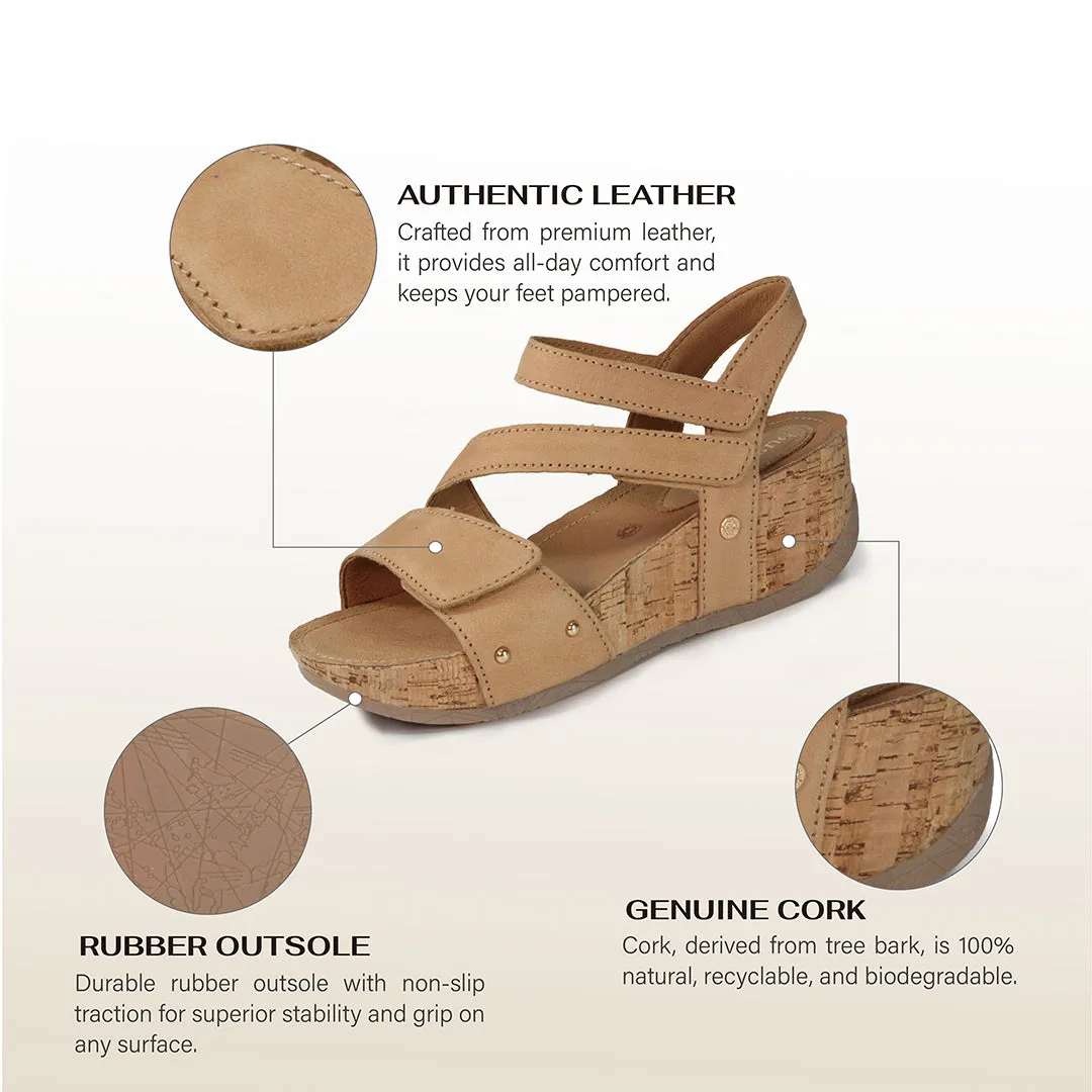 Formentera 2.0 Adjustable Straps Wedge Sandals (Tea)