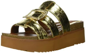 Franco Sarto Womens L-Patricia Espadrille Wedge Sandal Gold 8 M