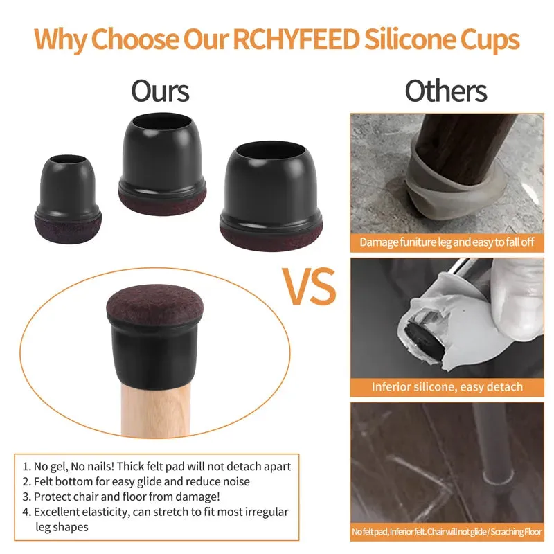 Furniture Leg Silicone Floor Protectors Pad Cups