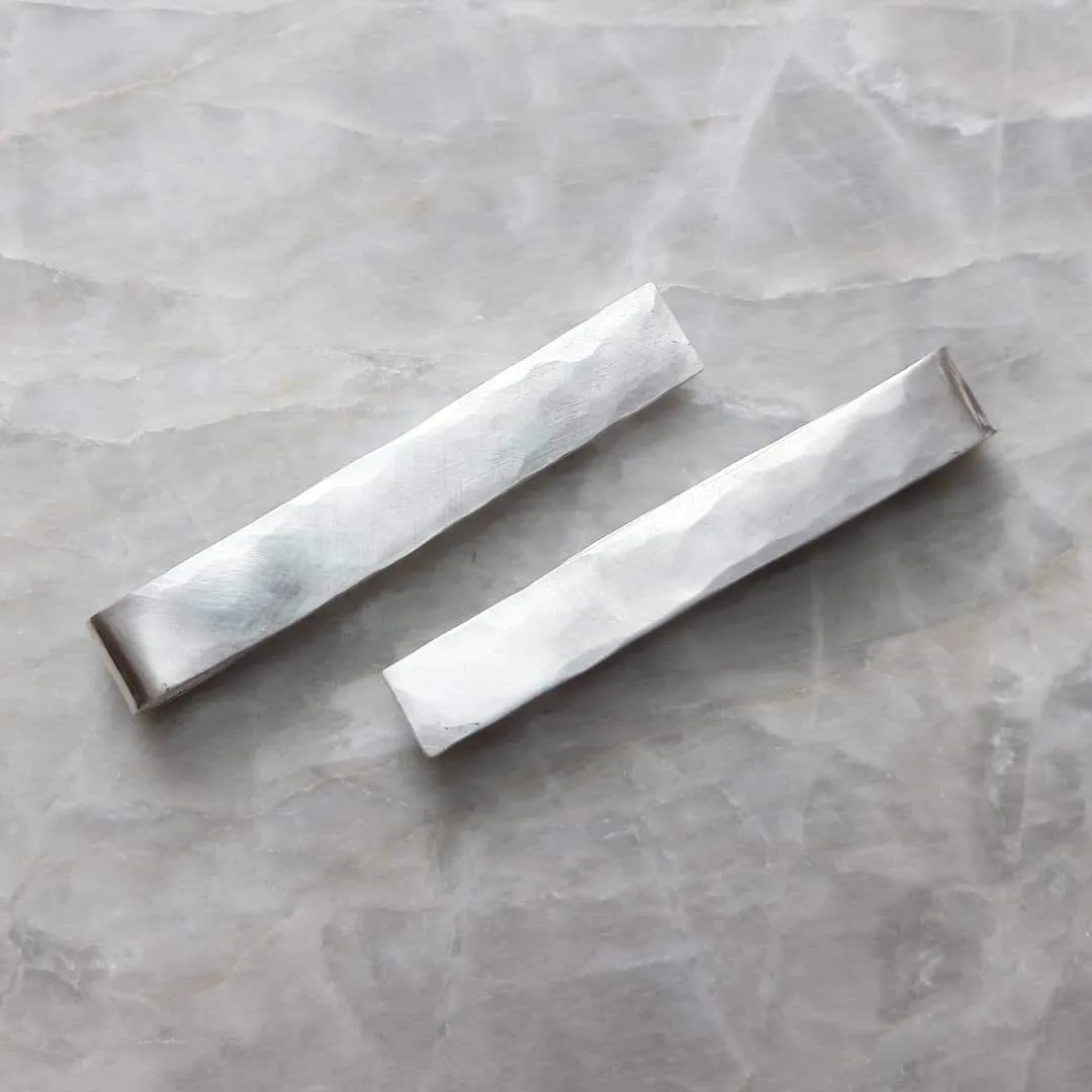 Hand-Hammered Tie Bar in Brushed Satin Finish :: Made to Order