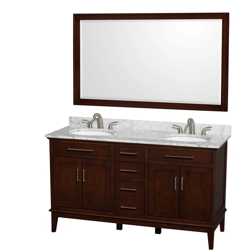 Hatton 60 Inch Double Bathroom Vanity in Dark Chestnut