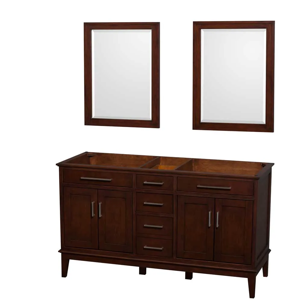 Hatton 60 Inch Double Bathroom Vanity in Dark Chestnut
