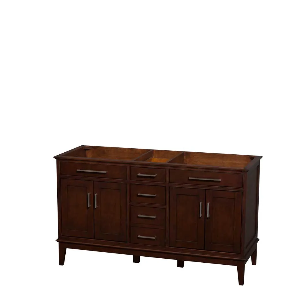 Hatton 60 Inch Double Bathroom Vanity in Dark Chestnut