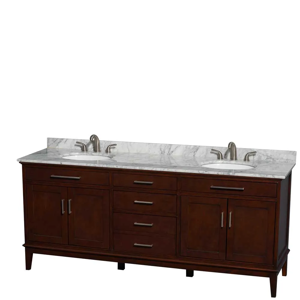 Hatton 80 Inch Double Bathroom Vanity in Dark Chestnut
