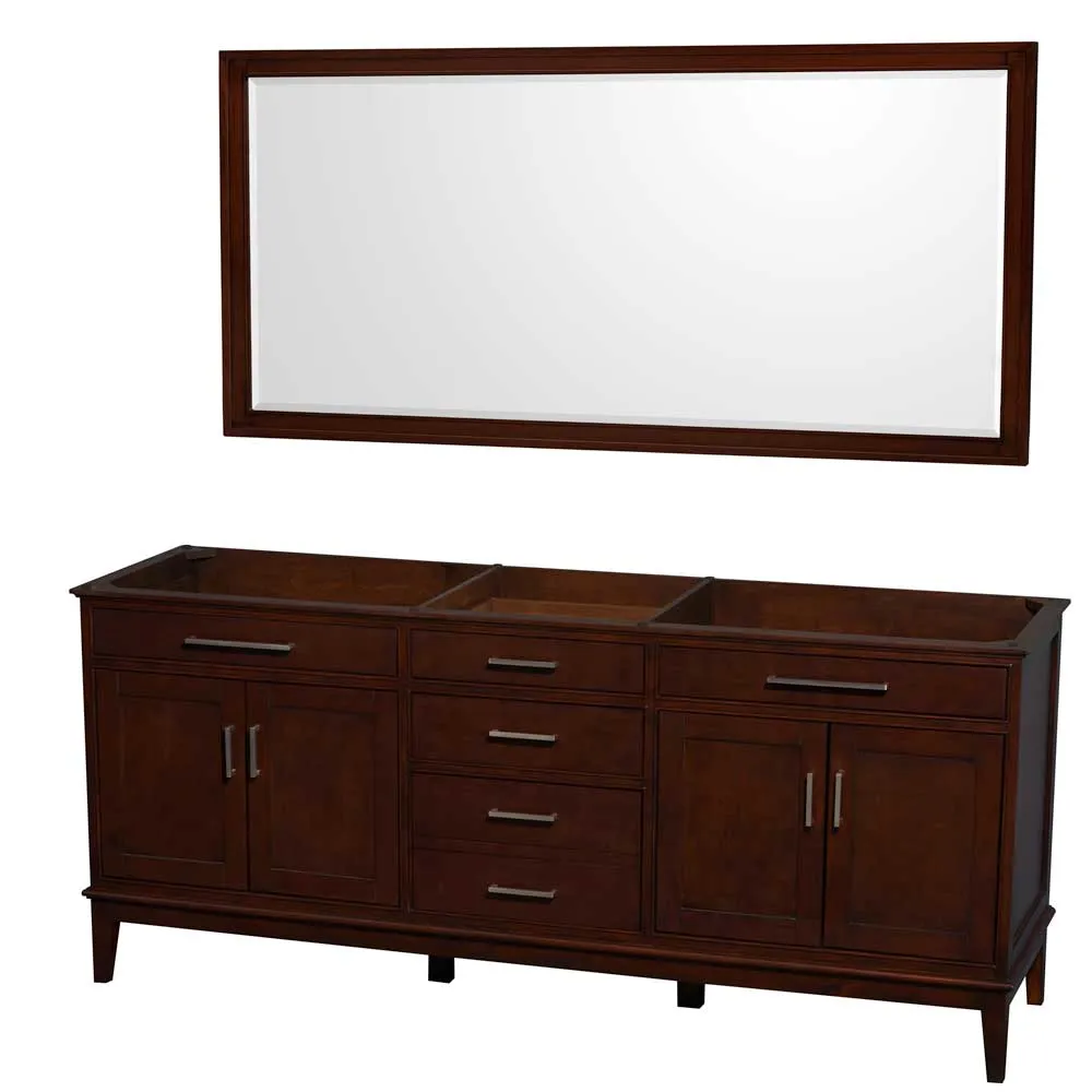 Hatton 80 Inch Double Bathroom Vanity in Dark Chestnut