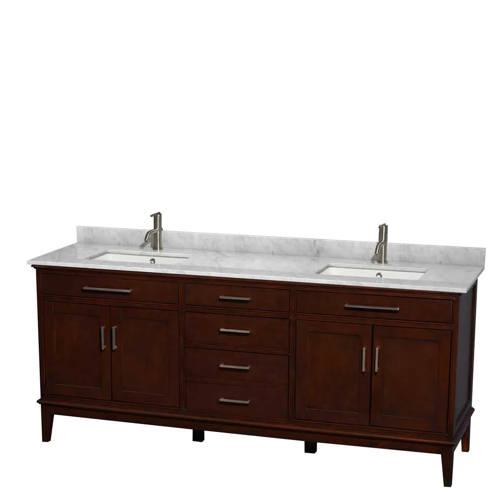 Hatton 80 Inch Double Bathroom Vanity in Dark Chestnut