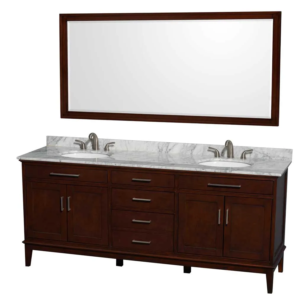 Hatton 80 Inch Double Bathroom Vanity in Dark Chestnut