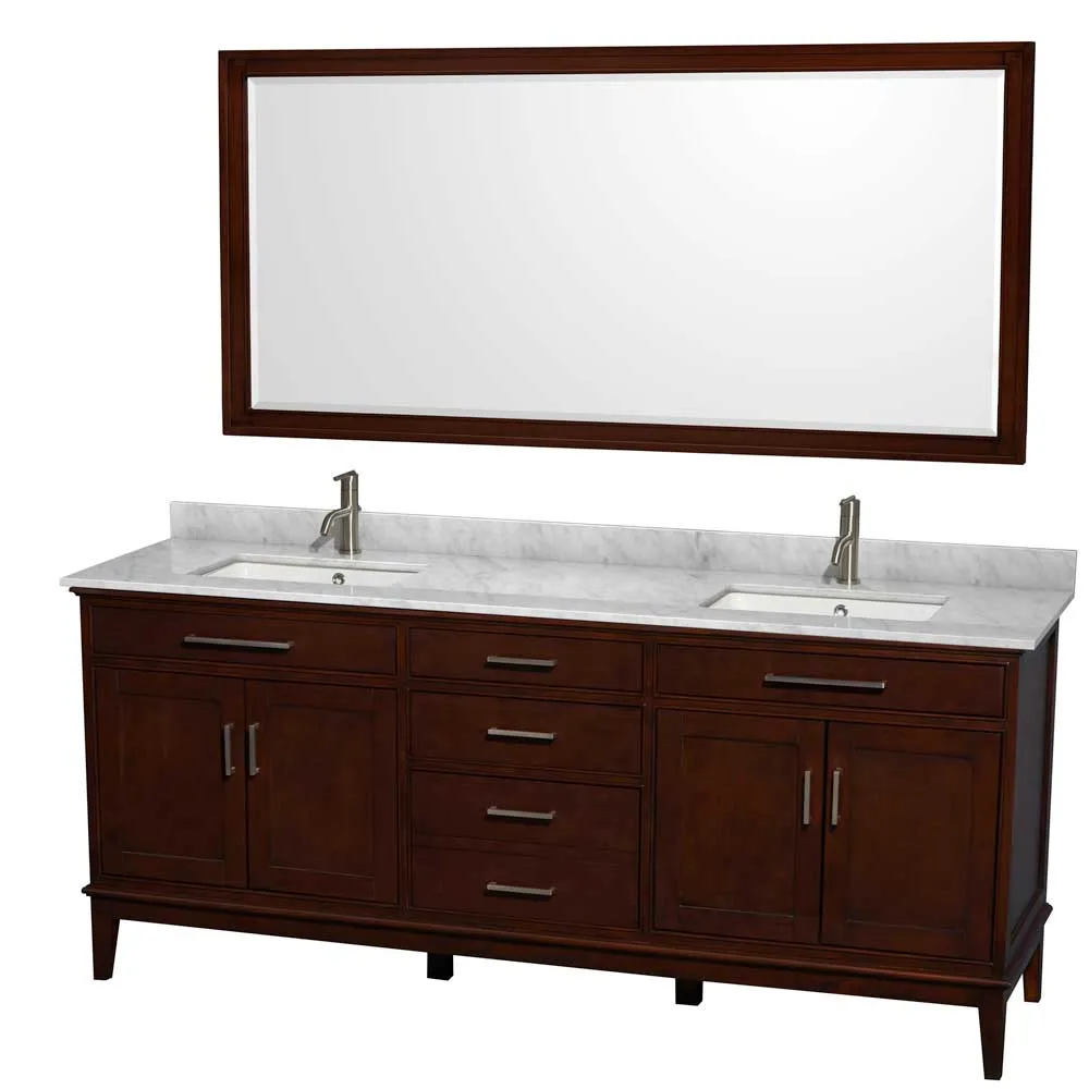 Hatton 80 Inch Double Bathroom Vanity in Dark Chestnut