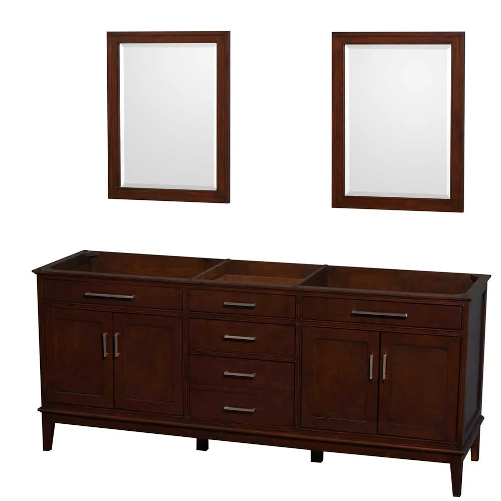 Hatton 80 Inch Double Bathroom Vanity in Dark Chestnut