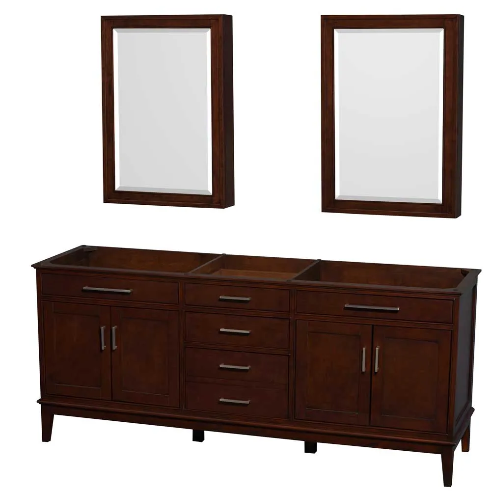 Hatton 80 Inch Double Bathroom Vanity in Dark Chestnut