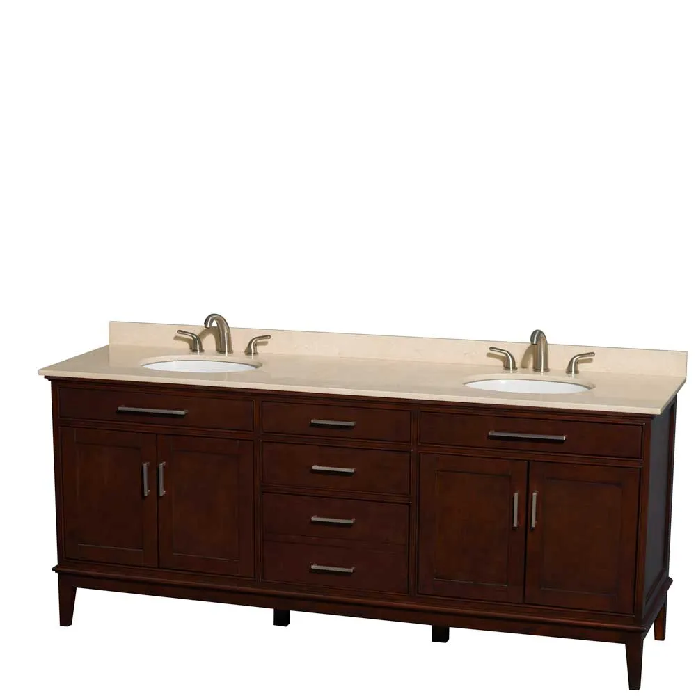Hatton 80 Inch Double Bathroom Vanity in Dark Chestnut