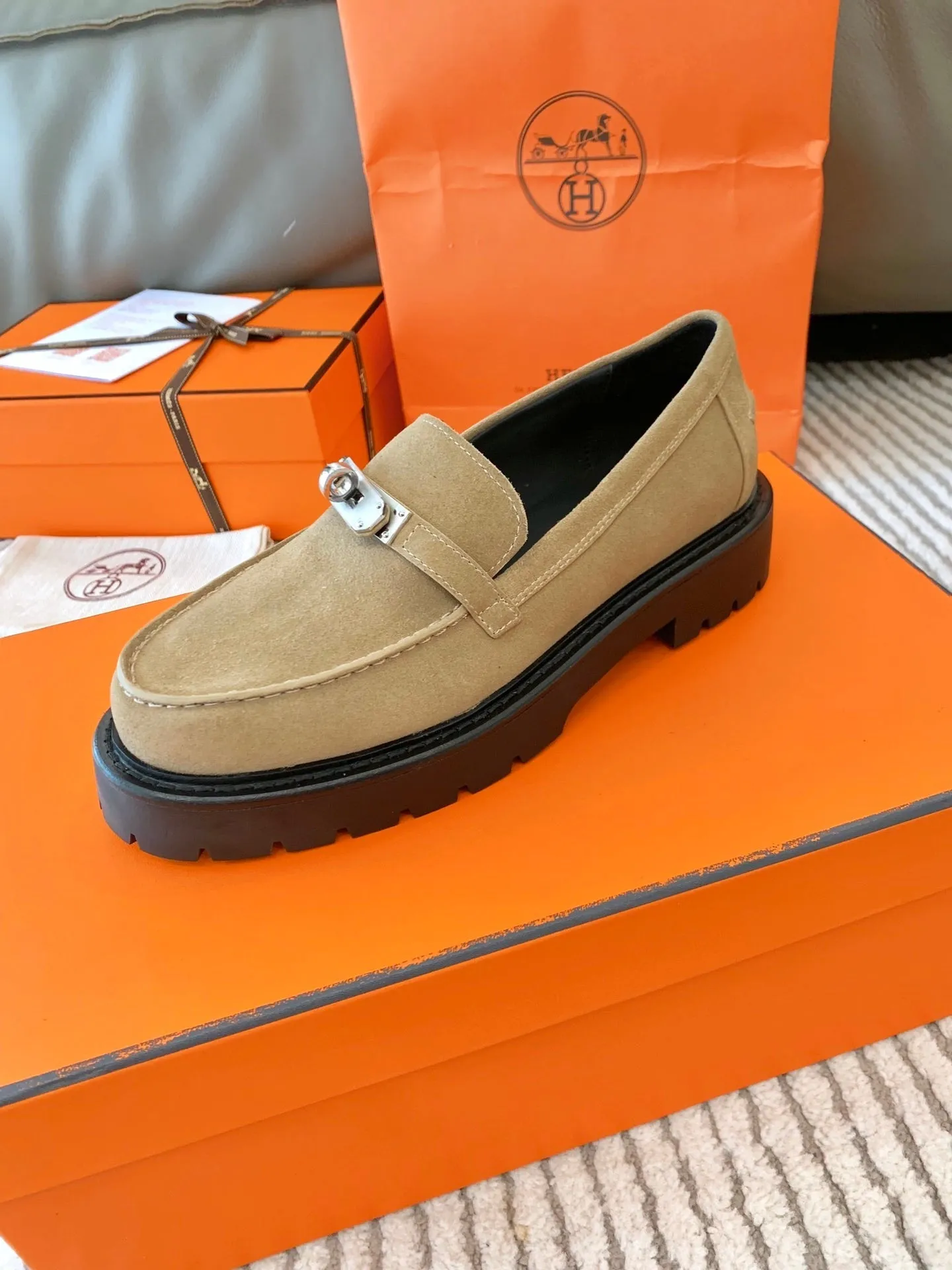 HM Icone Loafer Light Brown Suede 963172