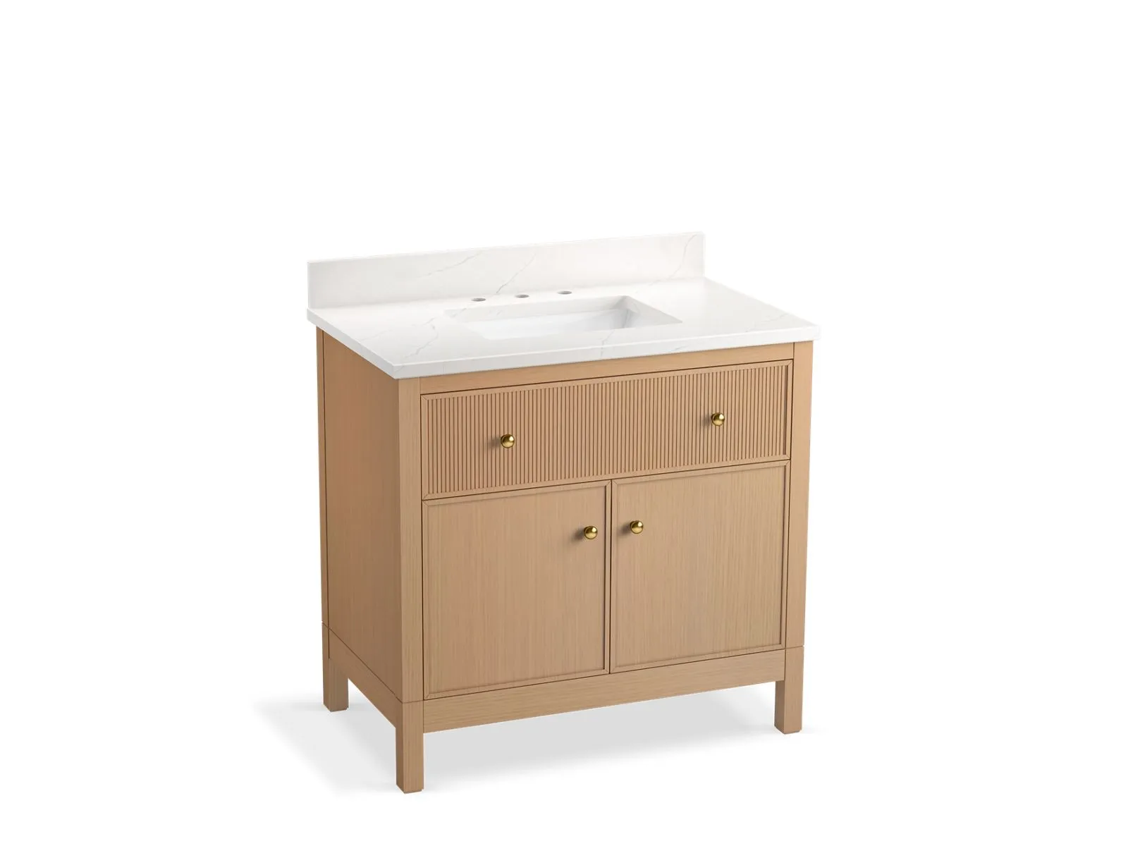 KOHLER K-35020 Malin by Studio McGee 36" bathroom vanity cabinet with sink and quartz top