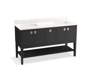 KOHLER K-35028 Seagrove by Studio McGee 60" bathroom vanity cabinet with sinks and quartz top