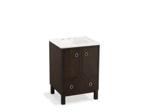 KOHLER K-99501-LG-1WA Jacquard 24" bathroom vanity cabinet with furniture legs, 2 doors and 1 drawer