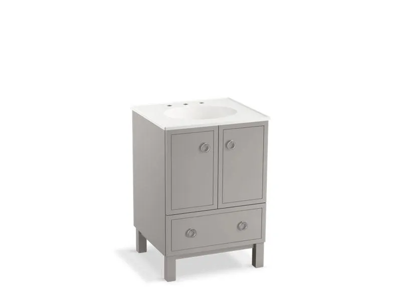 KOHLER K-99501-LG-1WA Jacquard 24" bathroom vanity cabinet with furniture legs, 2 doors and 1 drawer