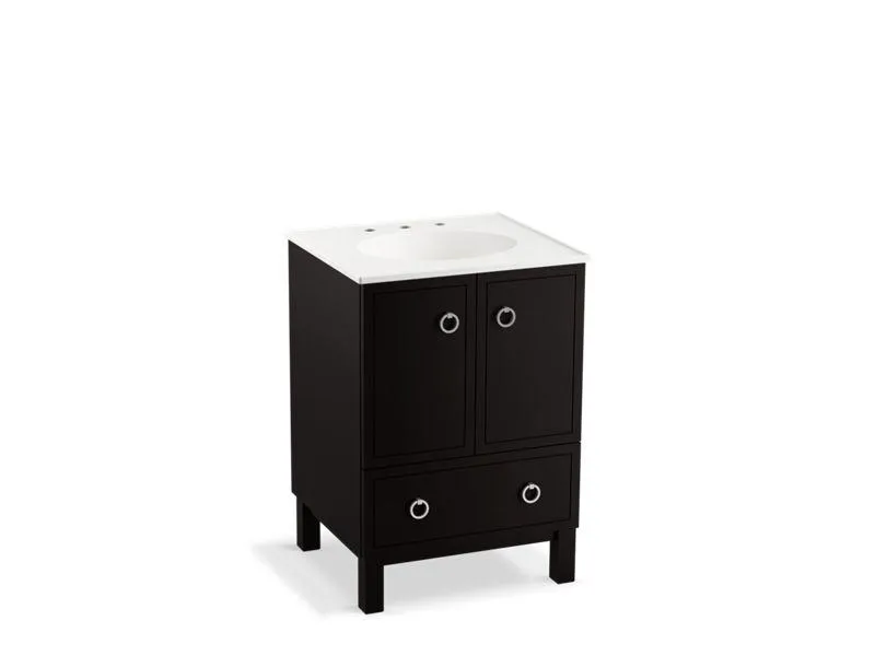 KOHLER K-99501-LG-1WA Jacquard 24" bathroom vanity cabinet with furniture legs, 2 doors and 1 drawer