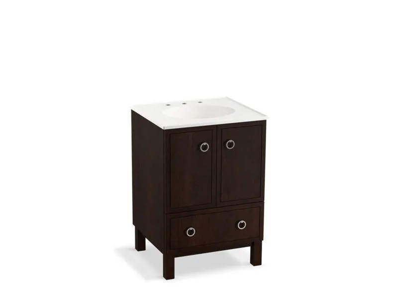 KOHLER K-99501-LG-1WA Jacquard 24" bathroom vanity cabinet with furniture legs, 2 doors and 1 drawer