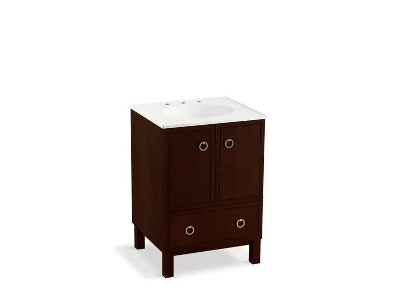KOHLER K-99501-LG-1WA Jacquard 24" bathroom vanity cabinet with furniture legs, 2 doors and 1 drawer