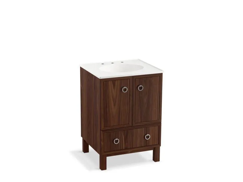 KOHLER K-99501-LG-1WA Jacquard 24" bathroom vanity cabinet with furniture legs, 2 doors and 1 drawer