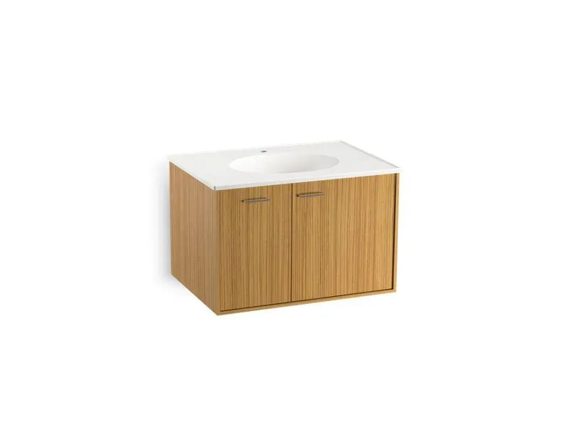 KOHLER K-99541-L-1WA Jute 30" wall-hung bathroom vanity cabinet with 1 door and 1 drawer on left
