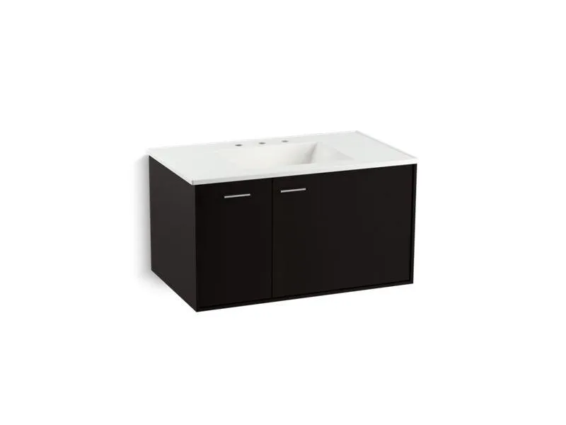 KOHLER K-99543-L-1WA Jute 36" wall-hung bathroom vanity cabinet with 1 door and 1 drawer on left