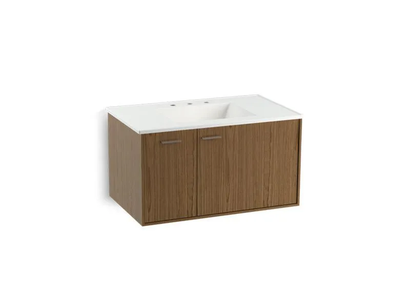KOHLER K-99543-L-1WA Jute 36" wall-hung bathroom vanity cabinet with 1 door and 1 drawer on left