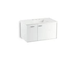 KOHLER K-99543-L-1WA Jute 36" wall-hung bathroom vanity cabinet with 1 door and 1 drawer on left