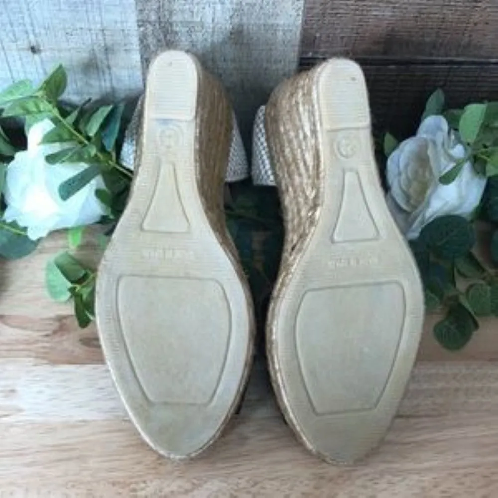 Kurt Geiger Leona Leather Open Toe Espadrille Heels 8