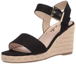 LifeStride Women's Tango 2 Espadrille Wedge Sandal, Black, 11