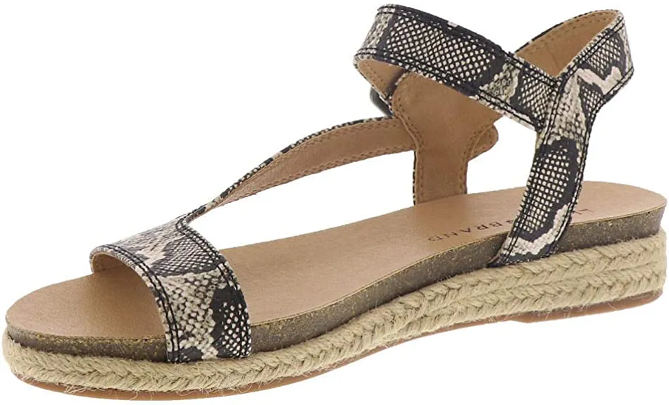 Lucky Brand Womens Gabrien Leather Ankle Strap Wedge Sandals Tan 6 Medium (B,M)