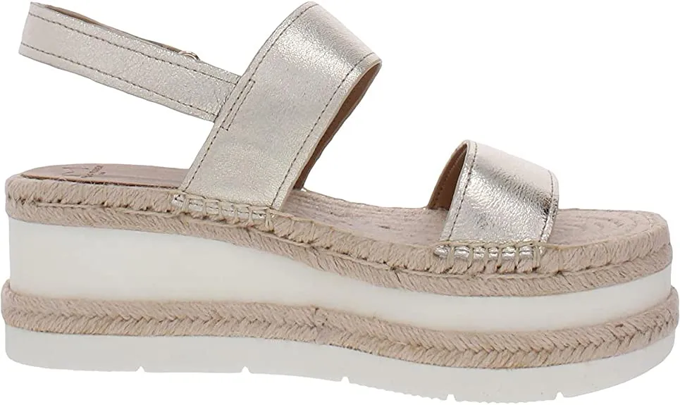 Marc Fisher LTD Womens Gallia Suede Wedge Sandals Gold 6.5 Medium (B,M)