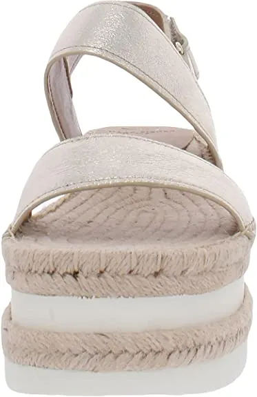 Marc Fisher LTD Womens Gallia Suede Wedge Sandals Gold 6.5 Medium (B,M)