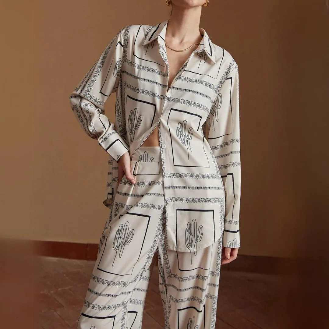 Matilda™ | Satin Cactus Print Set
