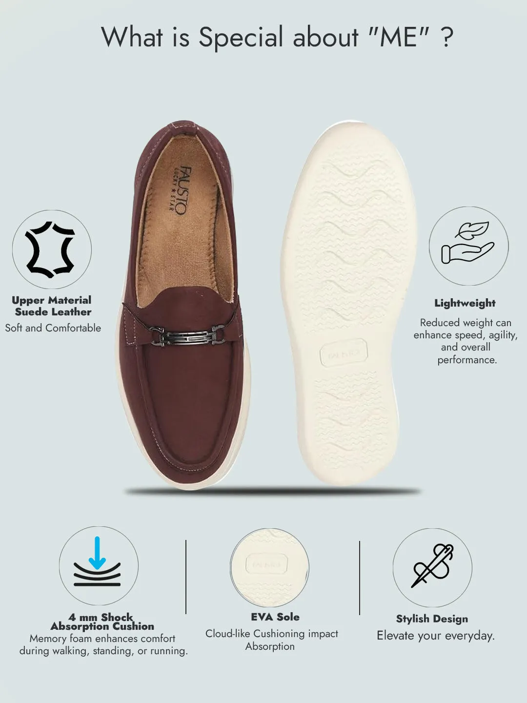 Men Brown Suede Classic Ultra Light Comfort Horsebit Buckle Slip On Casual Loafer Shoes|Memory Cushion Insole|EVA Slip On Shoe