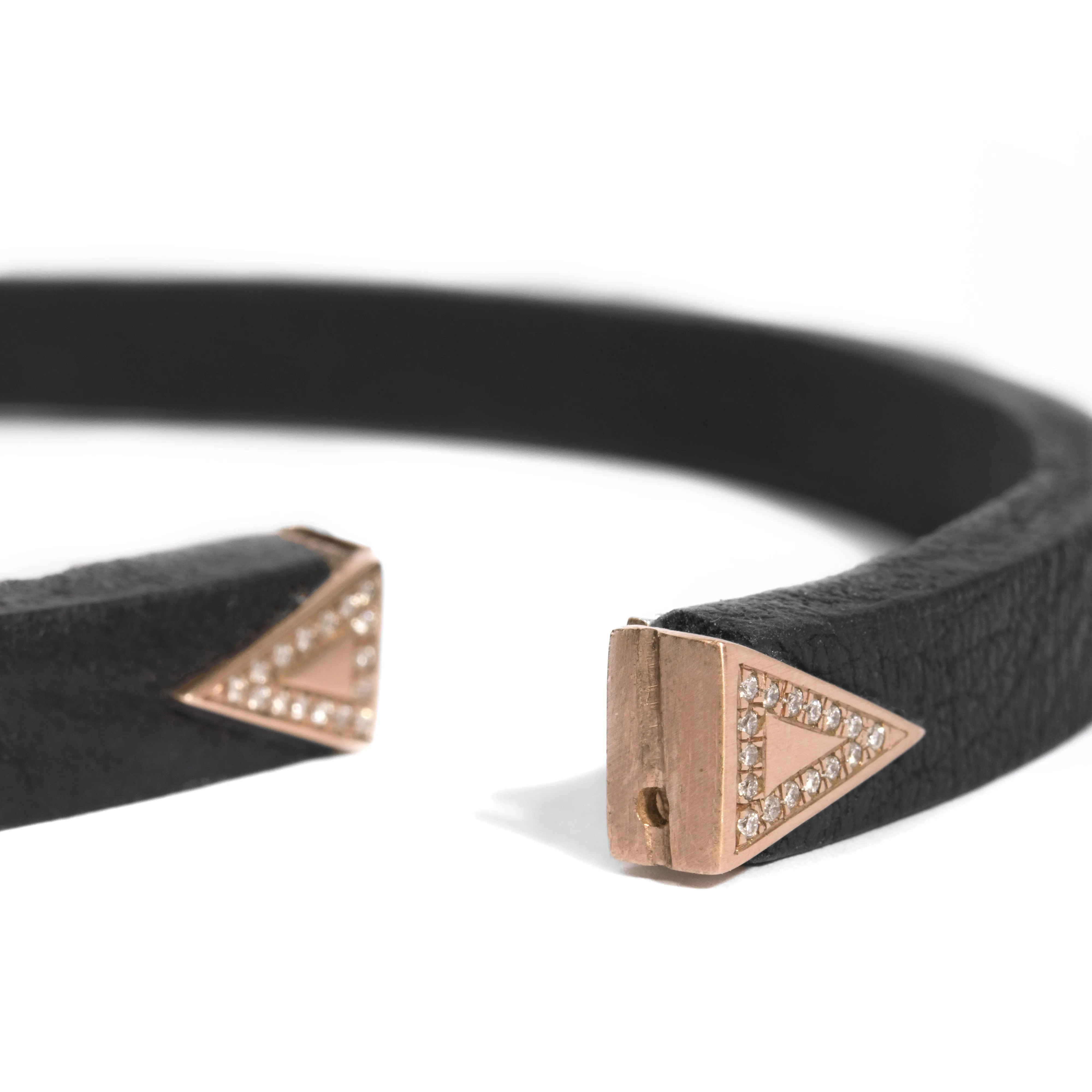 Micro-Pave Triangle Leather Choker