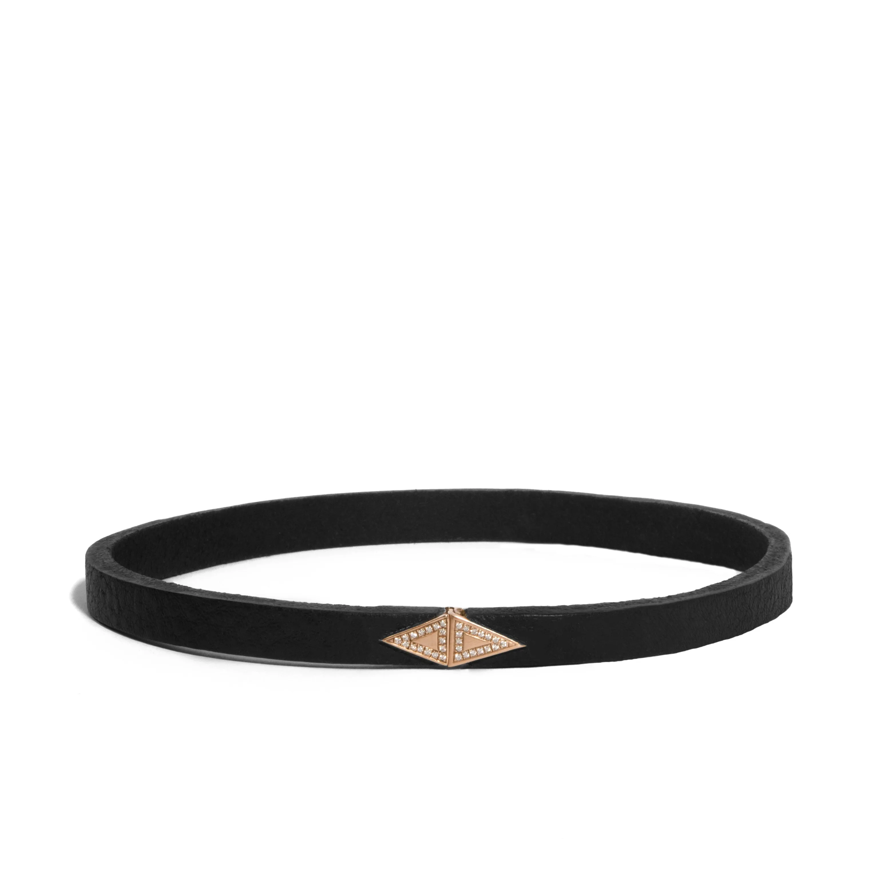 Micro-Pave Triangle Leather Choker