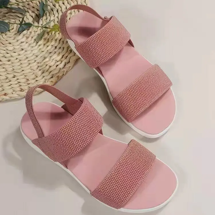Microfiber Straps Flat Sandals