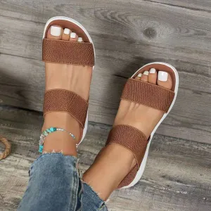 Microfiber Straps Flat Sandals