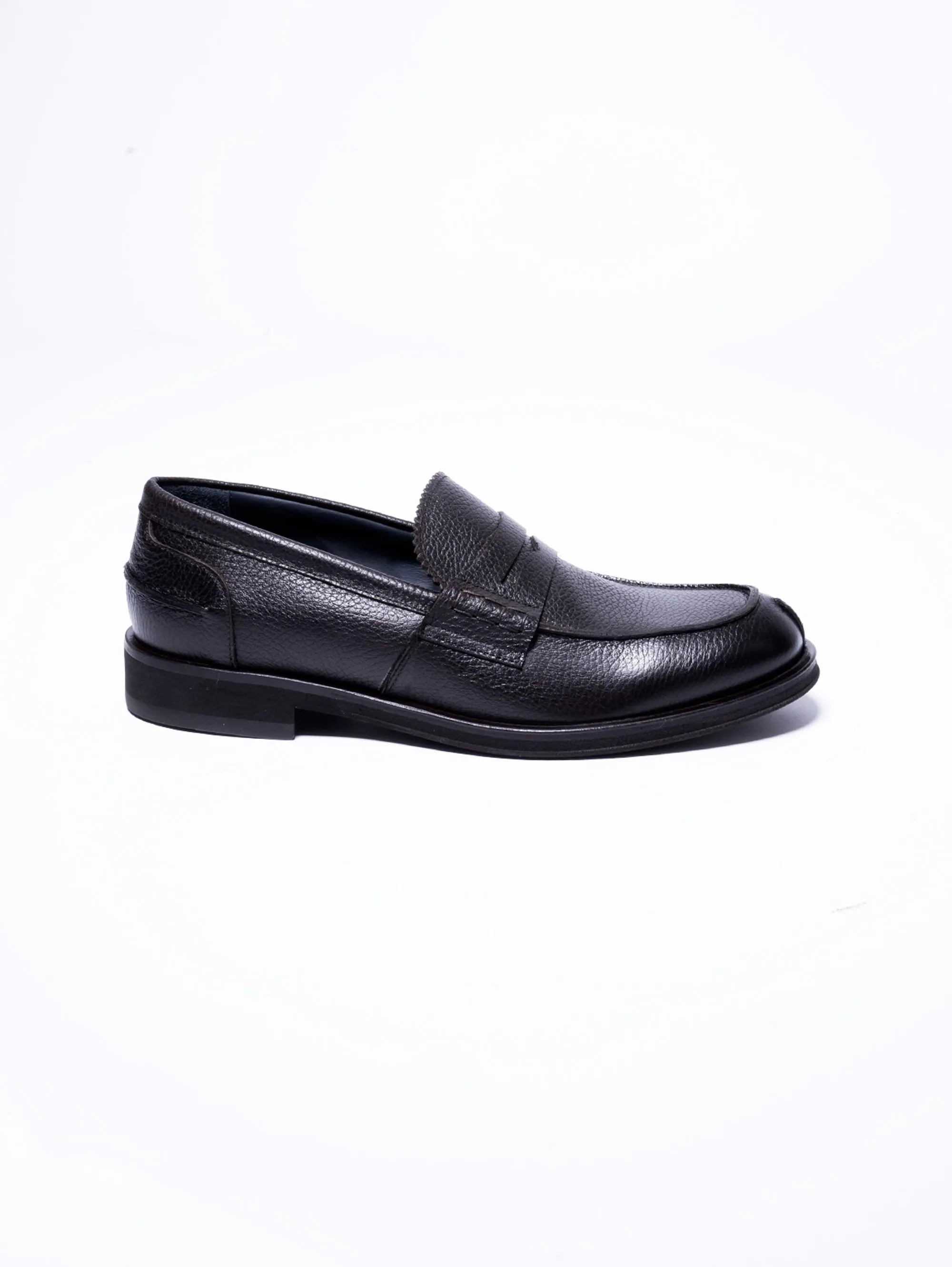 Mocassino Penny Loafer in Pelle Martellata Testa di Moro