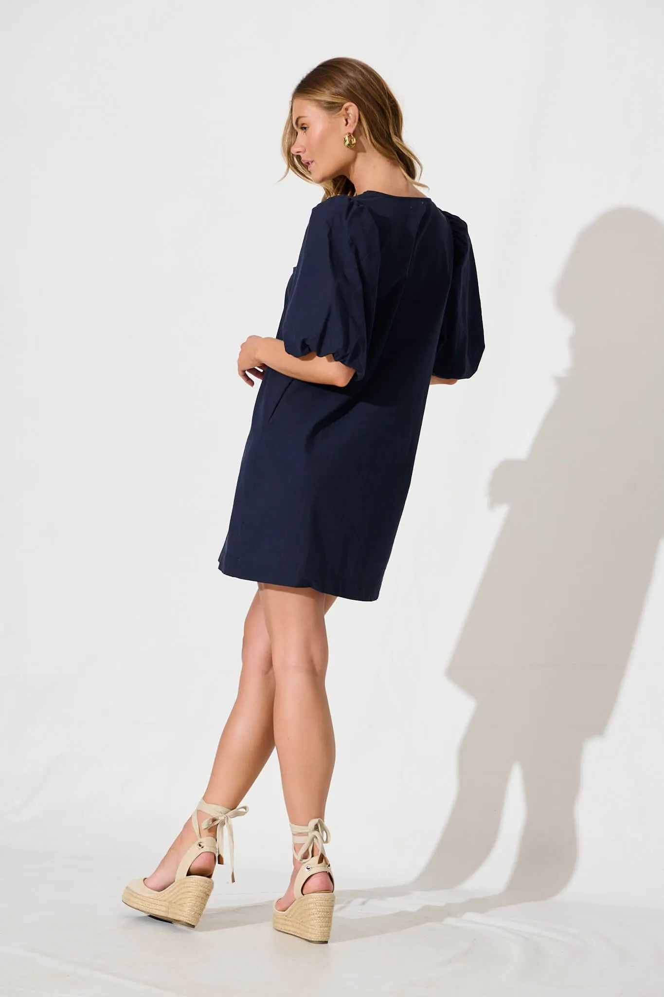 Navy Cotton Ashlynn Dress