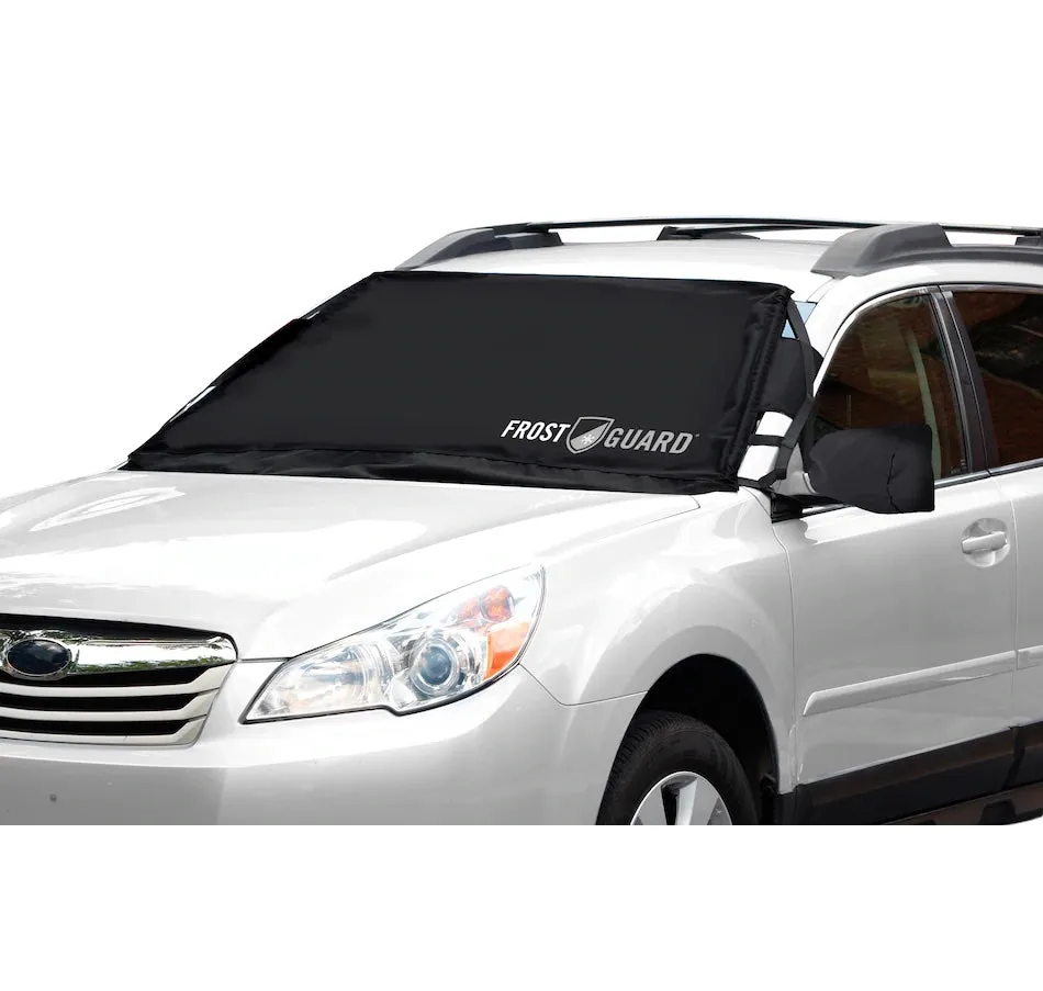 New FrostGuard Deluxe with Windshield panel and Mirror Covers - Weather Resistant - Security Panels and Wiper Blade Cover - Protects from Snow, Ice and Frost (XL, Black) Retails $94 