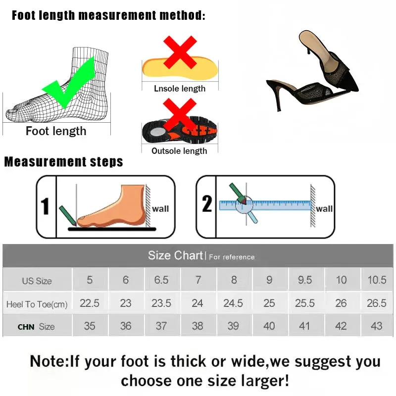 New In 2025 Fashion Pointed Toe Pumps Women Thin Heels Shoes Slip On Footwear Female Bling Ladies High Heels Shoes Slides