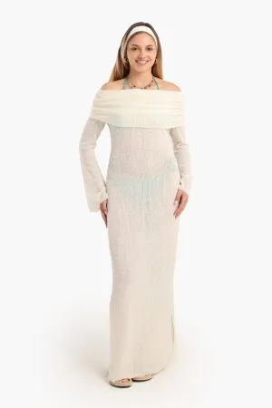 Off-Shoulder Maxi Beach Dress