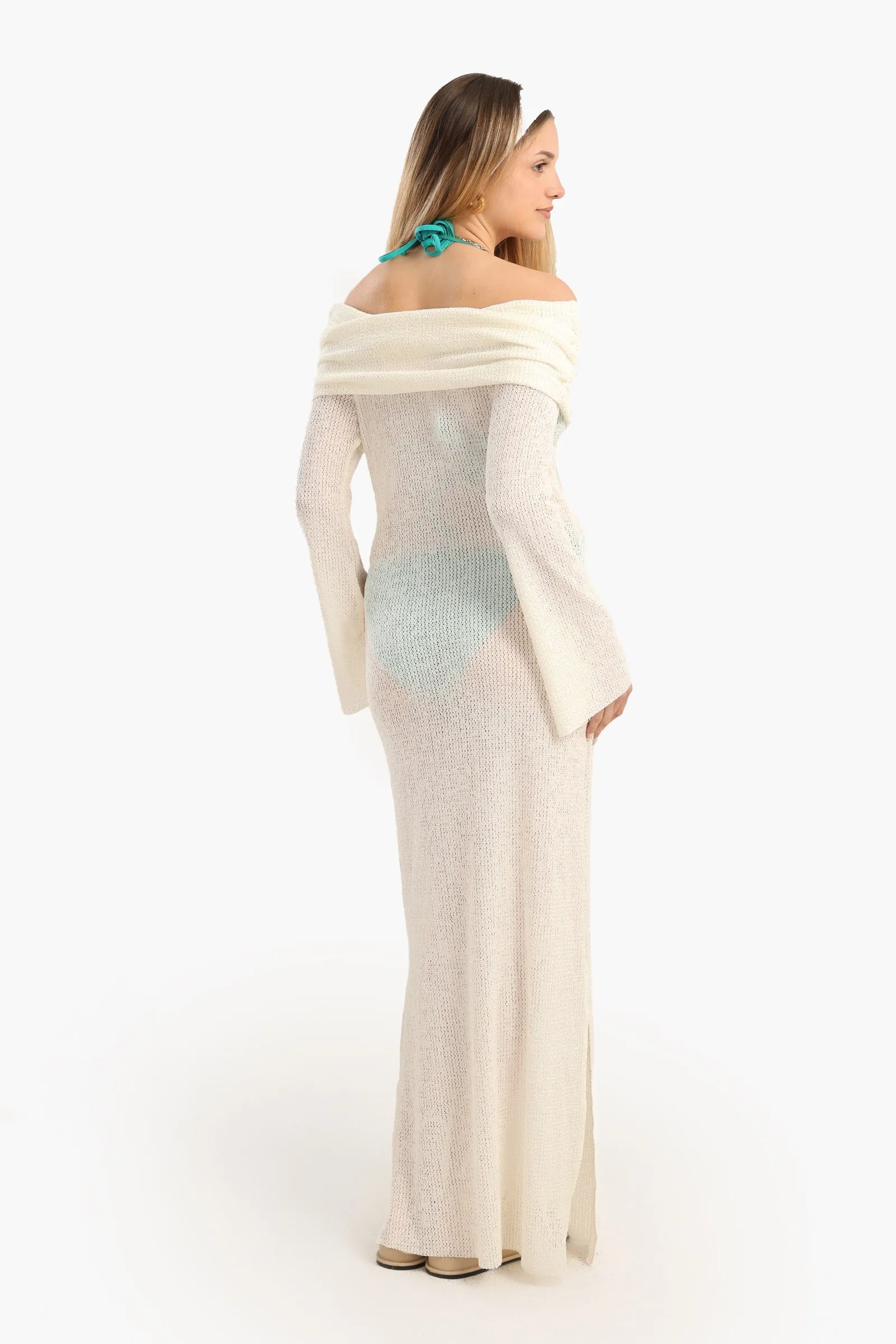 Off-Shoulder Maxi Beach Dress