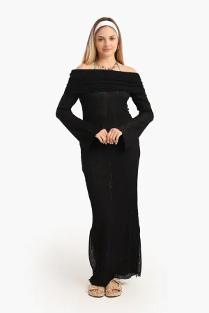 Off-Shoulder Maxi Beach Dress