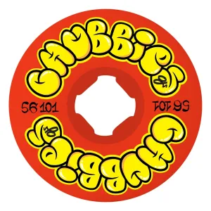 Oj Throw Ups Chubbies Red 56mm 101a Skateboard Wheels
